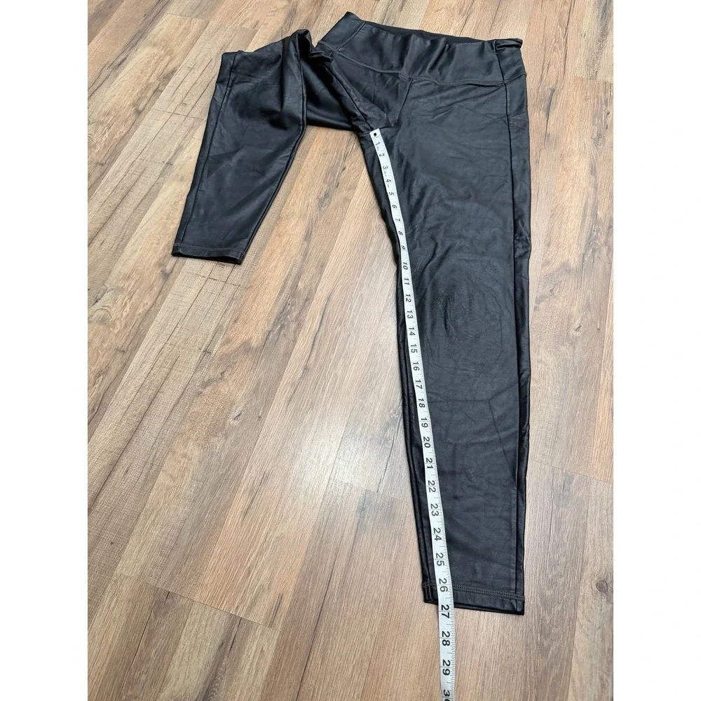 Athleta Faux Leather Leggings Black Size S High Rise‎ — Wear to Fabric